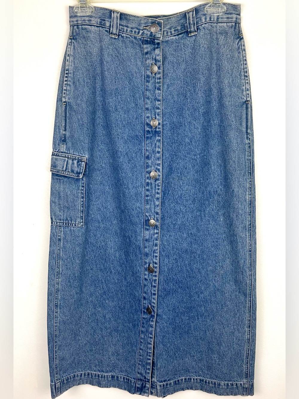 Vintage 90’s Cherokee Denim Cargo Pocket Maxi Skirt